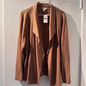 Style & Co. Women's Camel Open Front Blazer
